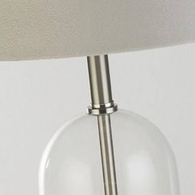 Lampada Scrivania Contemporanea Oxford Acciaio Ottone Tessuto Grigio 1 Luce E27