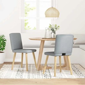 Sedie Da Pranzo 2 Pz Grigio Chiaro İn Tessuto /
