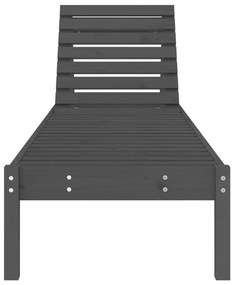 Lettini prendisole 2pz grigi 199,5x60x74 cm legno massello pino