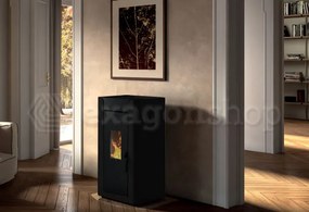 Royal Alida Air 120 Stufa A Pellet Ad Aria Canalizzabile 12kw Serbatoio 20 Kg 53x50x105 Cm In Acciaio Nero