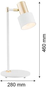 Argon 4256 - Lampada da tavolo DORIA 1xE27/15W/230V bianca/ottone