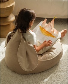 Pouf a sacco per bambini beige con rivestimento in velluto Bunny – Wigiwama