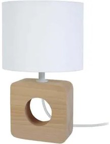 Tosel  Lampade d’ufficio lampada da comodino tondo legno naturale e bianco  Tosel