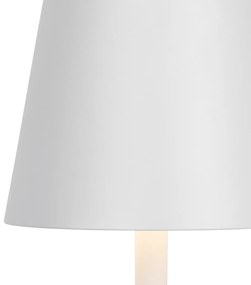 Lampada da terra per esterni bianca con LED con dimmer tattile ricaricabile - Jackson