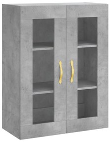 Credenza grigio cemento 69,5x34x180 cm in legno multistrato