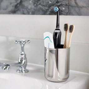 Portaspazzolino in acciaio inox in argento lucido EasyStore Luxe - Joseph Joseph