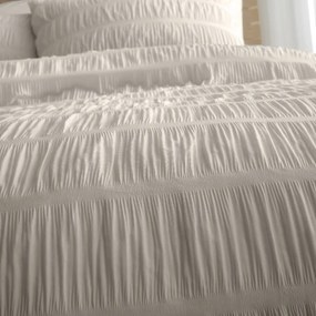 Biancheria da letto beige per letto matrimoniale 200x200 cm Seersucker - Catherine Lansfield