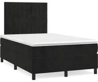 Letto a Molle con Materasso e LED Nero 120x190 cm in Velluto 3270325