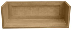 Mensola da parete in legno massello di mango e motivo a intreccio rattan L60 cm ACANGE