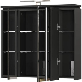 Mobile bagno antracite con specchio e illuminazione 76x74 cm Modesto - Germania