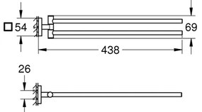 GROHE 40976000 - Porta asciugamani START CUBE 438 mm, cromato lucido