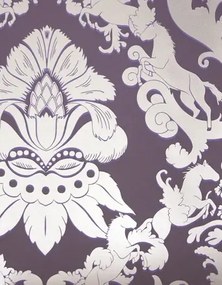 Matthew Williamson Carta da parati Pegasus - dark violet/ metallic gilver