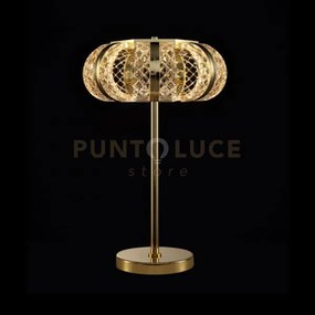 Lampada da tavolo retro', acrilico trasparente + hardware dorato, l...