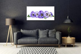 Quadro acrilico Petali di fiori di viole del pensiero 100x50 cm