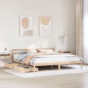 Letto senza materasso 200x200 cm in legno massello di pino