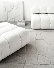 Tappeto in lana grigio chiaro 133x190 cm Morphic - Agnella