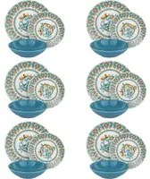 Servizio 18 piatti decoro azzurri Positano