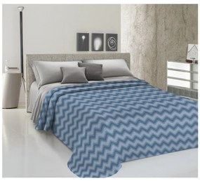 Copriletto Piquet Zig-zag blu