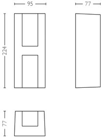 Philips 17351/93/P0 - Applique a LED da esterno SHADOW 2xLED/4,5W IP44