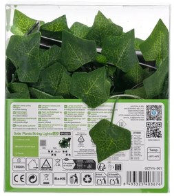 Aigostar - Catena solare LED 50xLED/7m IP65 bianco caldo ivy