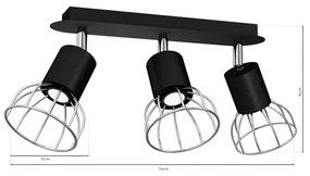 Faretto DANTE 3xGU10/25W/230V nero/cromo lucido