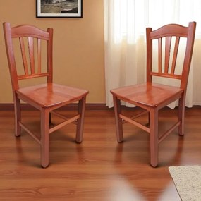 Sedia in legno massello con seduta legno Ciliegio SILVANA set da 2
