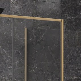 Kamalu - Box doccia 3 lati 70x140x70 oro satinato anta scorrevole  | KLA-4000G