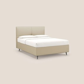 Greta letto contenitore dimensioni SLIM con testata trapuntata in ecopelle impermeabile T04 panna