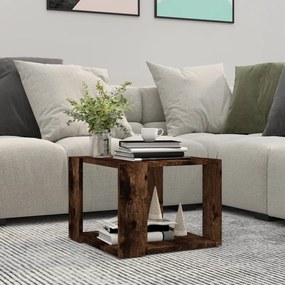 Tavolino Da Salotto Rovere Fumo 40x40x43cm Legno Ingegnerizzato /