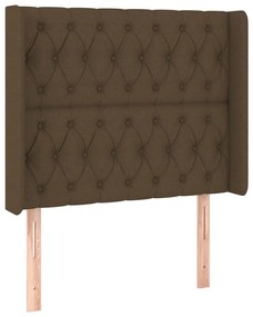Testiera Ad Orecchio Marrone Scuro 93x16x118/128 Cm İn Tessuto /