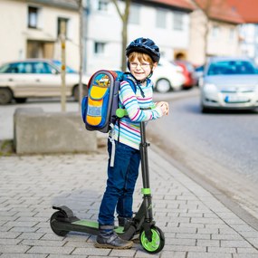 Monopattino Elettrico Pieghevole per Bambini Altezza Regolabile 75-80 cm Nero e Verde...