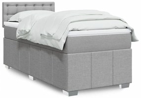 Giroletto A Molle Con Materasso Grigio Chiaro 90x200 Cm Tessuto /