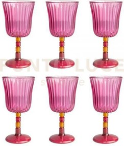 Set 6 calici ginevra rosa