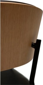 Sedia da pranzo nera/colore naturale chiaro con braccioli Crib – DAN-FORM Denmark