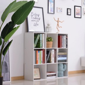 Libreria Moderna 6 Somparti in MDF 91x29,5x91 cm  Bianco...