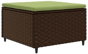 Set mobili da giardino 6pz con cuscini in polyrattan marrone