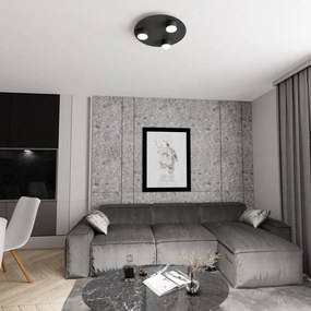 Lampada da soffitto in acciaio BOLX 3 nera 3xGX53 Colore del corpo Nero