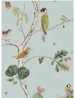 Tapete Woodland Chorus von Sanderson - Sky Blue/ Multi