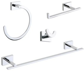 Set di accessori da bagno cromato