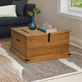 Cassapanca Halden 91x91x47 Cm İn Legno Massello Di Pino /