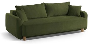 Divano verde allungabile con contenitore 231 cm Elen – Micadoni