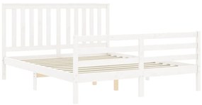 Giroletto con Testiera Bianco King Size in Legno Massello