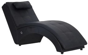 Sdraio massaggiante con cuscino nero in similpelle