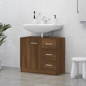 Mobile Lavabo Rovere Marrone 63x30x54 Cm İn Legno Multistrato /