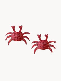 Portatovaglioli con perle di vetro Crab 2 pz