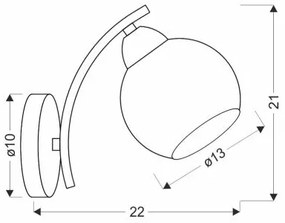 Applique AMOS 1xE27/40W/230V cromo lucido