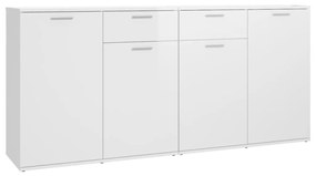 Credenza bianco lucido 160x36x75 cm in truciolato