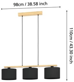 Eglo 900313 - Lampadario a sospensione con filo CASTRALVO 3xE27/40W/230V