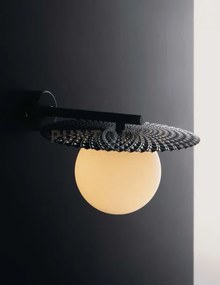 Applique a parete chaplin nera 1 luce attacco g9 22x25,5x16,5cm in ...