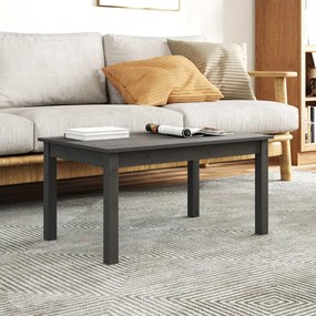 Tavolino Da Salotto Grigio 80x50x40 Cm Legno Massello Di Pino /